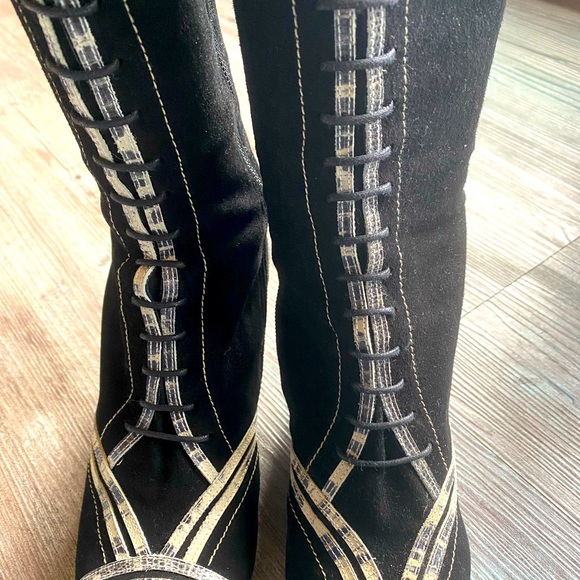 Paco Gil Sued and Leather Boots - Picture 3 of 12